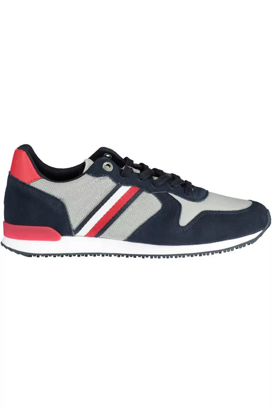 Blue Polyester Men Sneaker