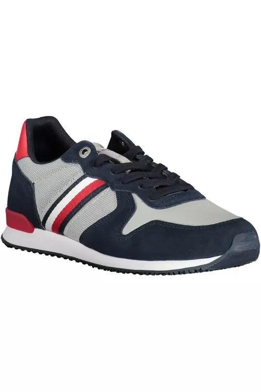 Blue Polyester Men Sneaker