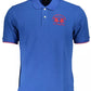 Blue Cotton Men Polo Shirt