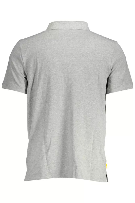 Gray Cotton Men Polo Shirt