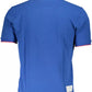 Blue Cotton Men Polo Shirt