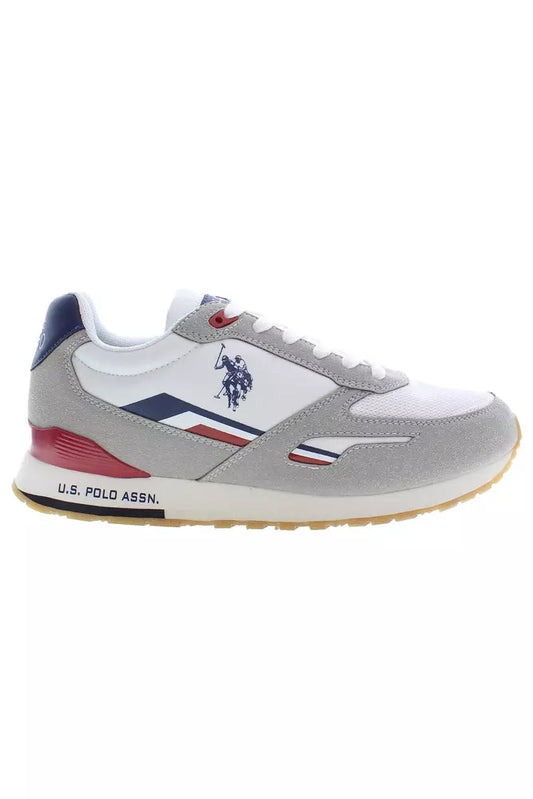 White Polyester Men Sneaker