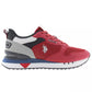 Red Polyester Men Sneaker