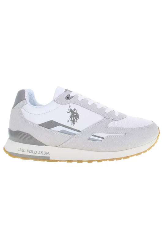 White Polyester Men Sneaker