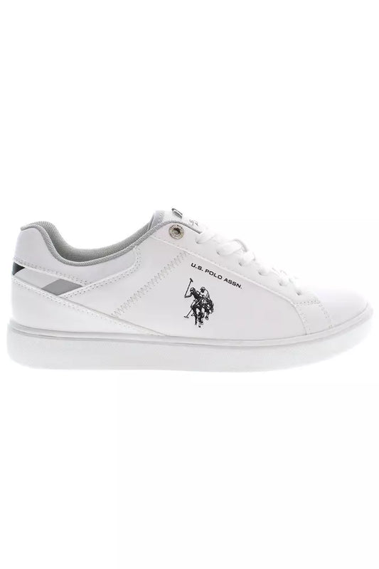 White Polyester Men Sneaker
