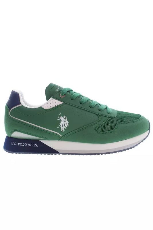 Green Polyester Men Sneaker
