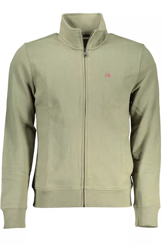 Green Cotton Men Sweater