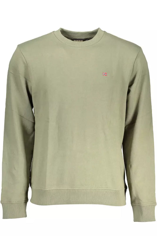 Green Cotton Men Sweater