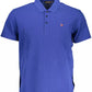 Blue Cotton Men Polo