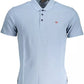 Light Blue Cotton Men Polo