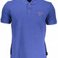 Blue Cotton Men Polo