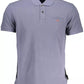 Blue Cotton Men Polo