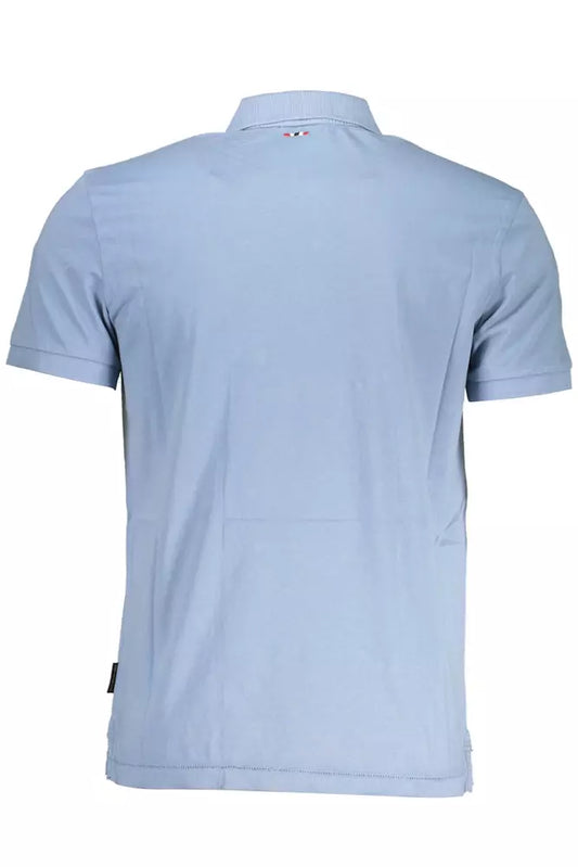 Light Blue Cotton Men Polo Shirt