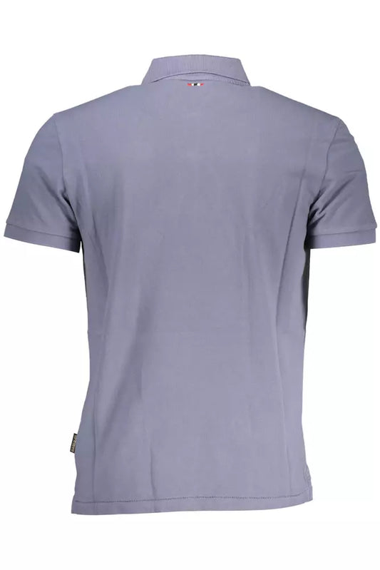 Blue Cotton Men Polo