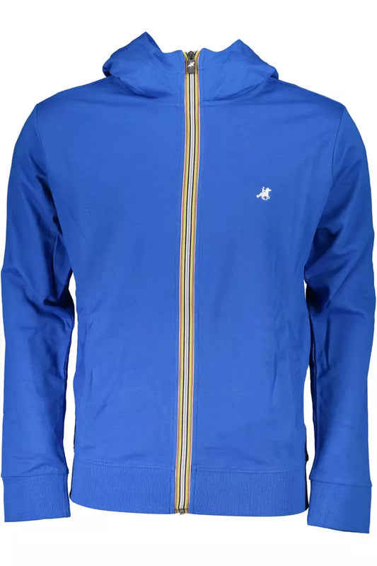 Blue Cotton Men Sweater
