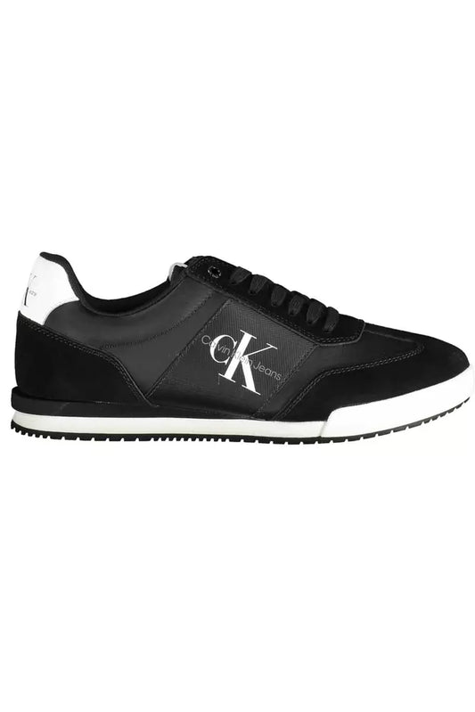 Black Polyester Men Sneaker