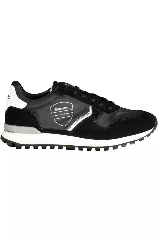 Black Polyester Men Sneaker