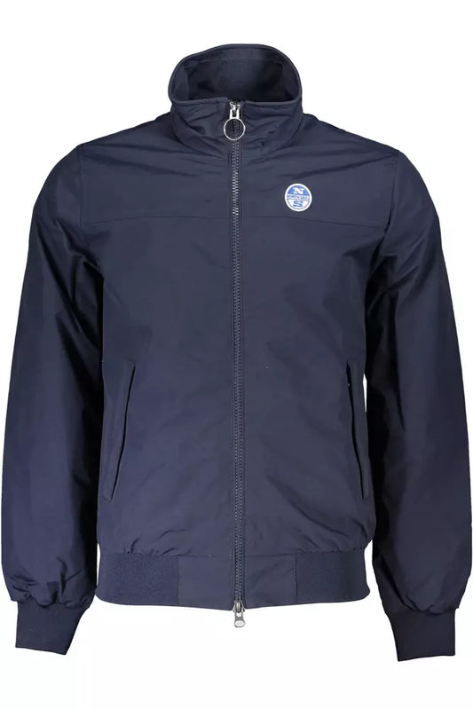 Blue Polyamide Men Jacket