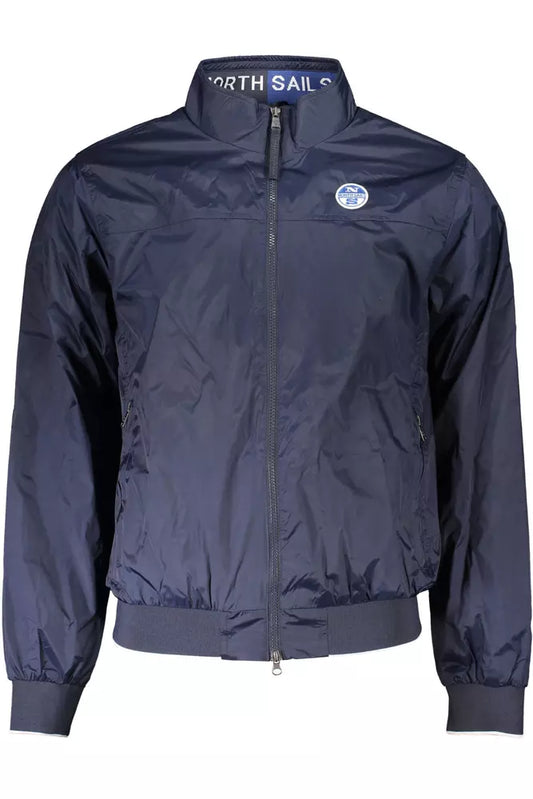 Blue Nylon Men Jacket