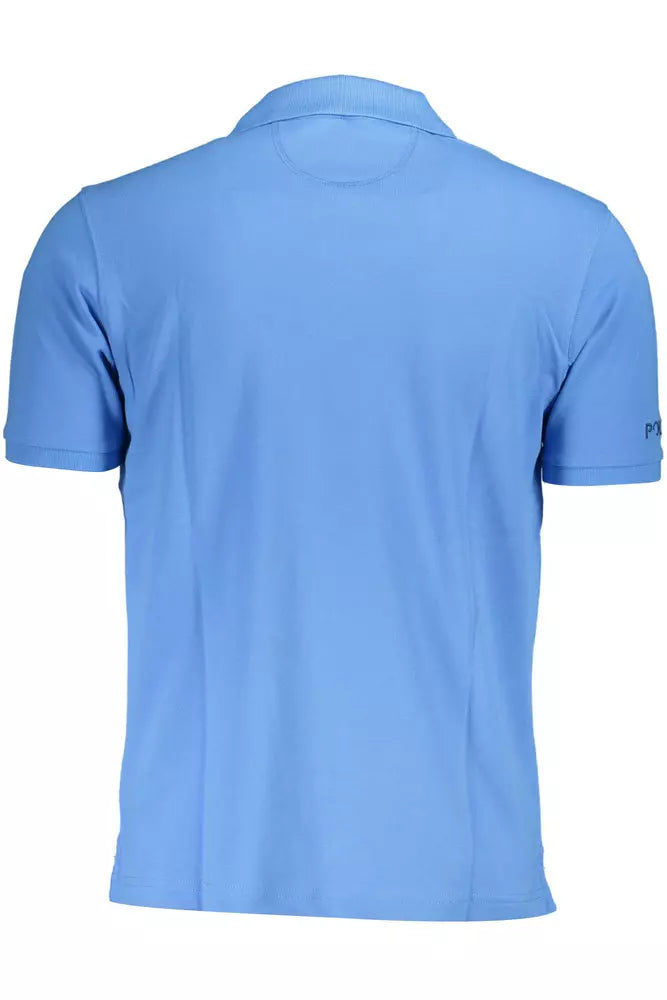 Light Blue Cotton Men Polo Shirt