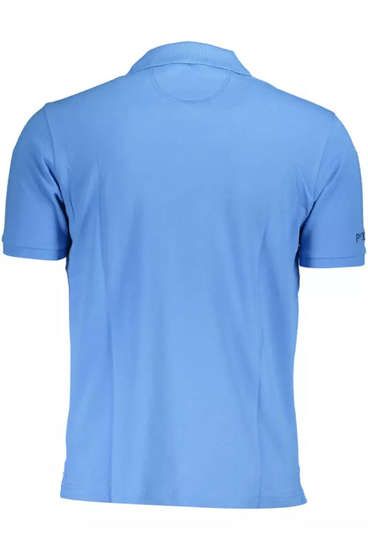 Light Blue Cotton Men Polo Shirt