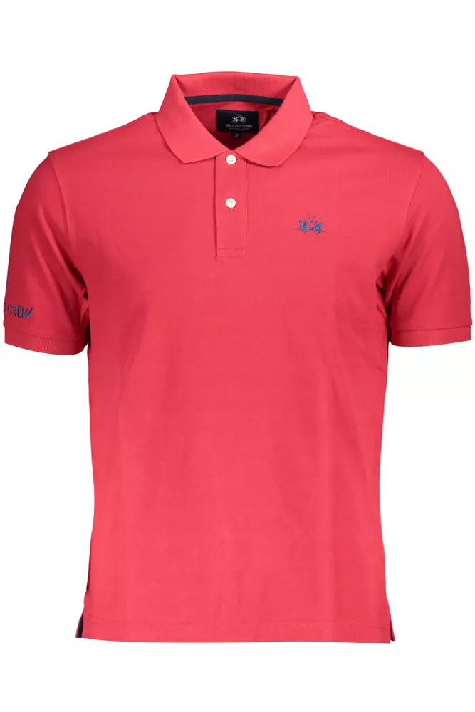 Red Cotton Men Polo Shirt