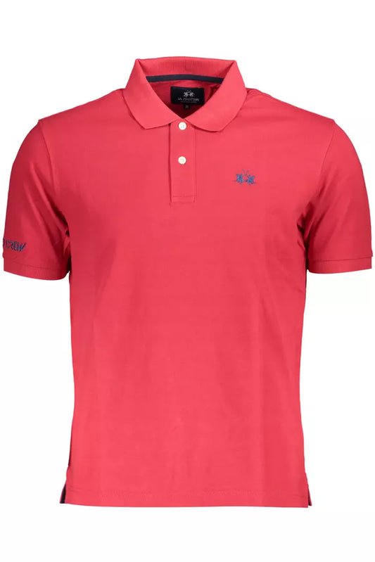 Red Cotton Men Polo Shirt