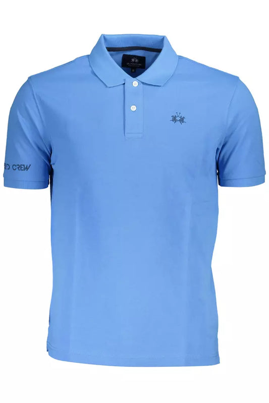 Light Blue Cotton Men Polo Shirt