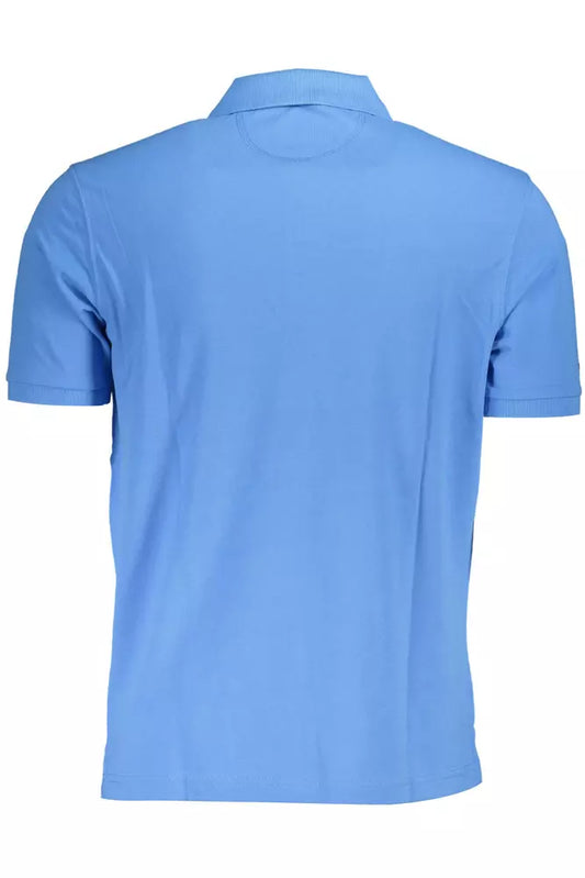 Light Blue Cotton Men Polo Shirt