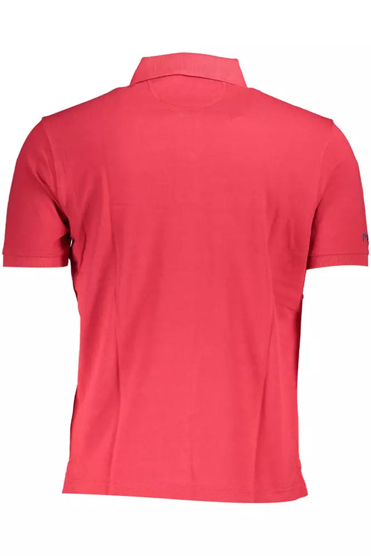 Red Cotton Men Polo Shirt