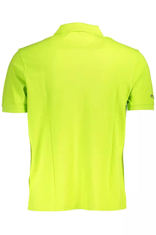 Green Cotton Men Polo Shirt