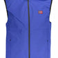 Blue Polyester Men Sleeveless Jacket