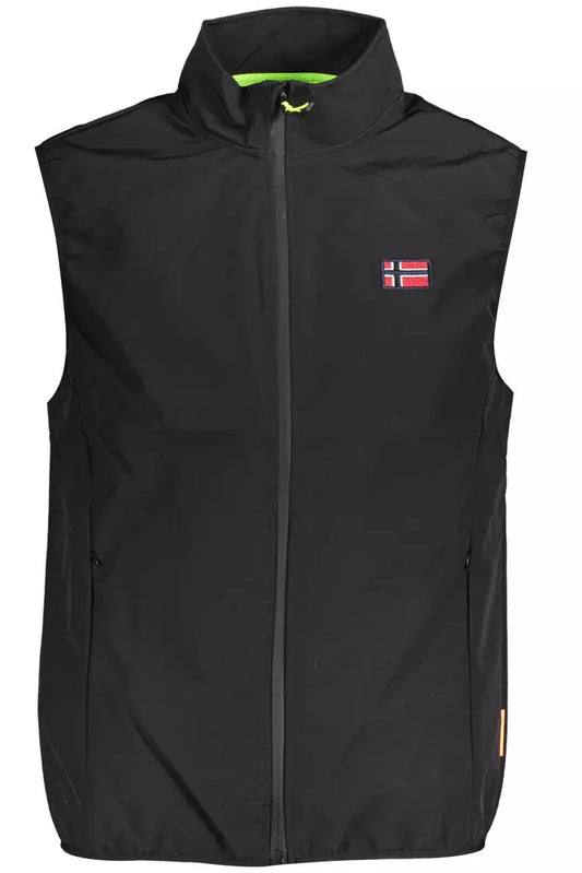 Black Polyester Men Jacket