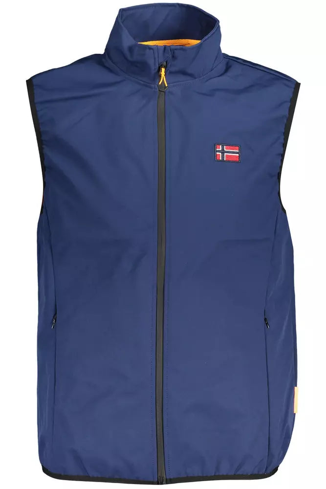 Blue Polyester Men's Jacket