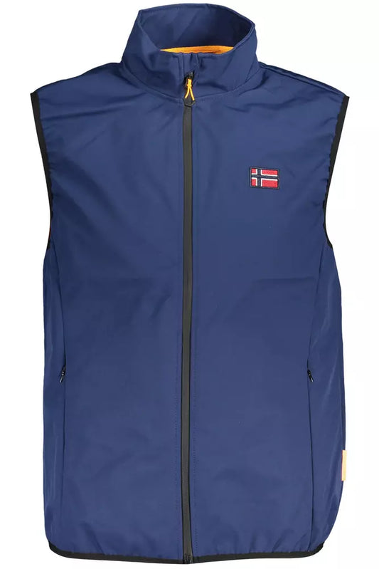 Blue Polyester Men's Jacket