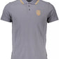 Gray Cotton Men Polo Shirt