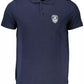 Blue Cotton Men Polo Shirt