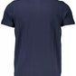 Blue Cotton Men Polo Shirt