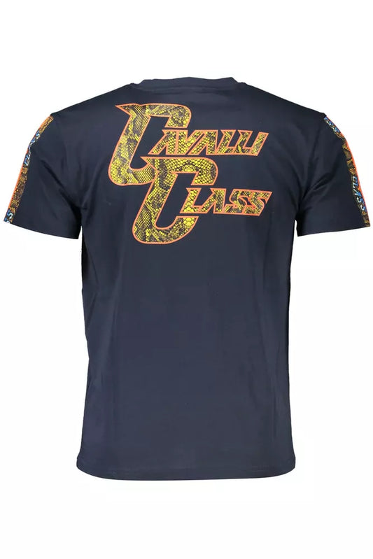 Blue Cotton Men T-Shirt