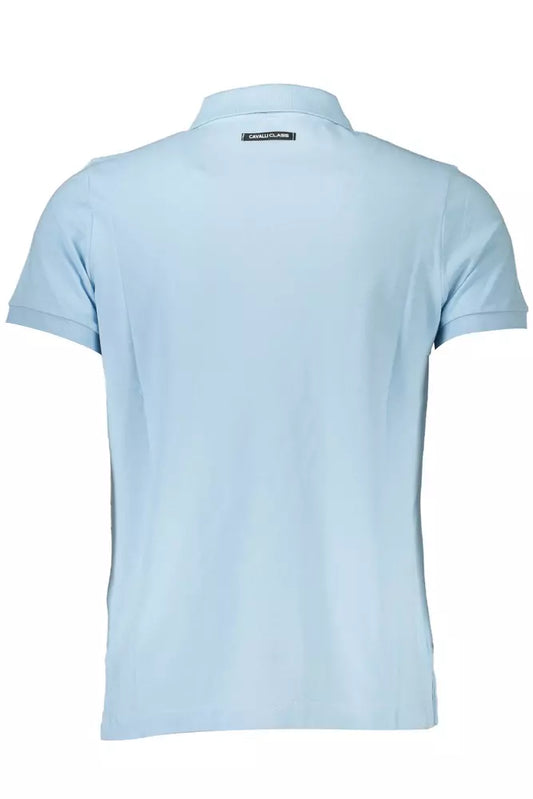 Light Blue Cotton Men Polo Shirt