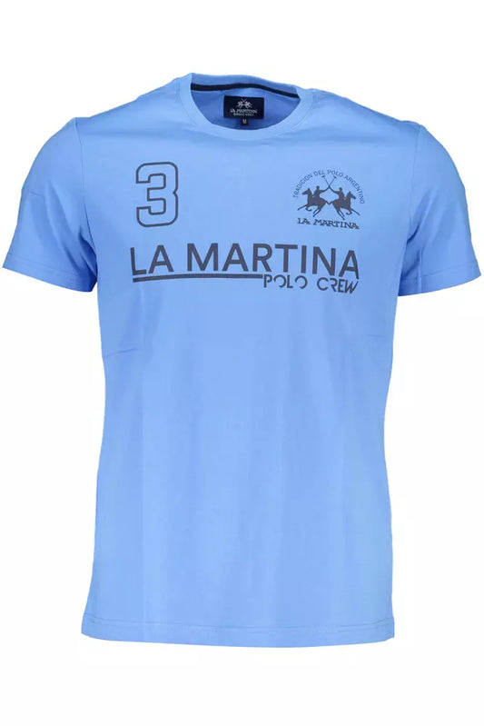 Light Blue Cotton Men T-Shirt