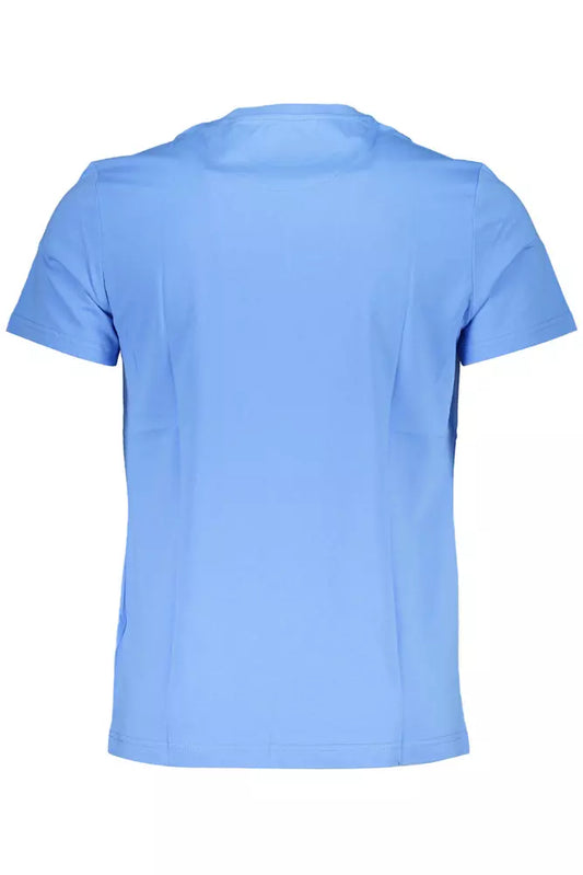 Light Blue Cotton Men T-Shirt