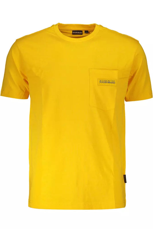 Yellow Cotton Men T-Shirt