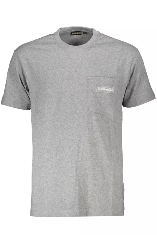 Gray Cotton Men T-Shirt