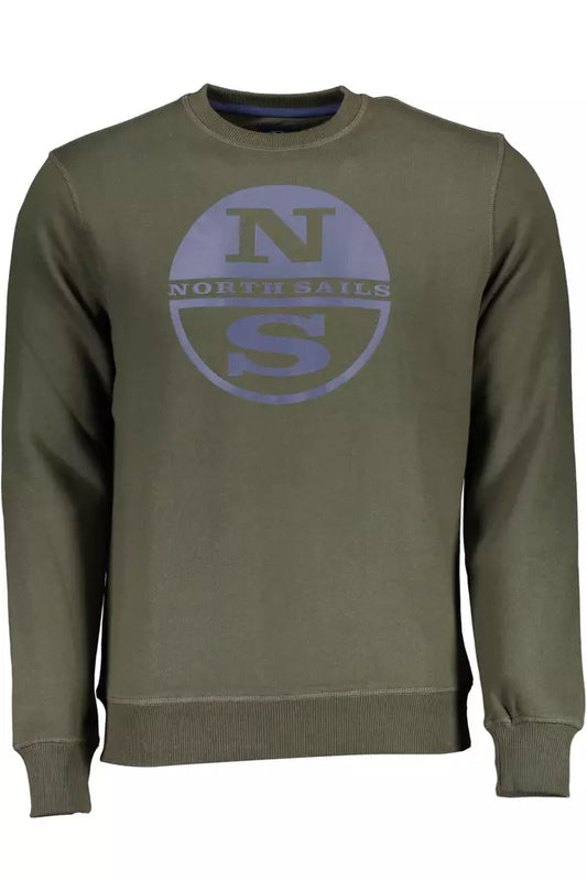Green Cotton Men Sweater
