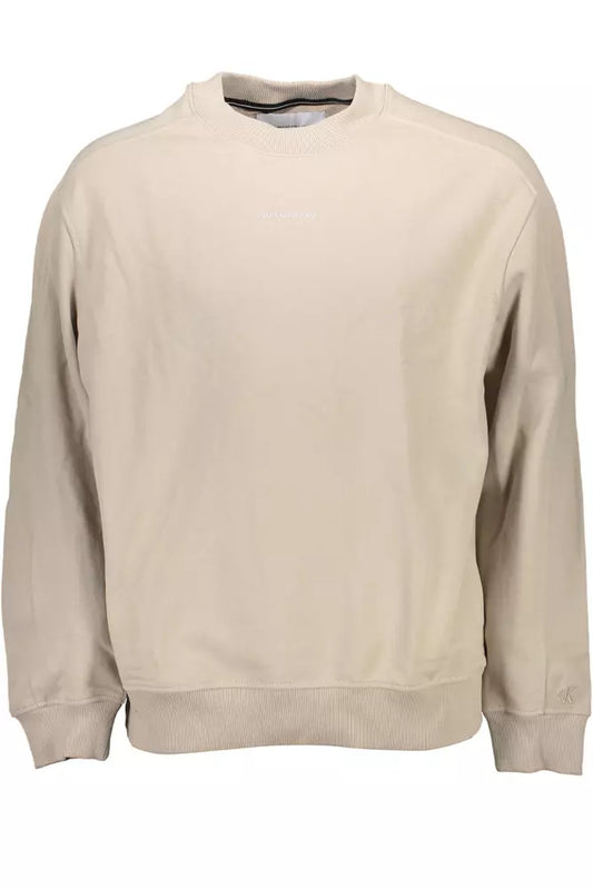 Beige Cotton Men Sweater