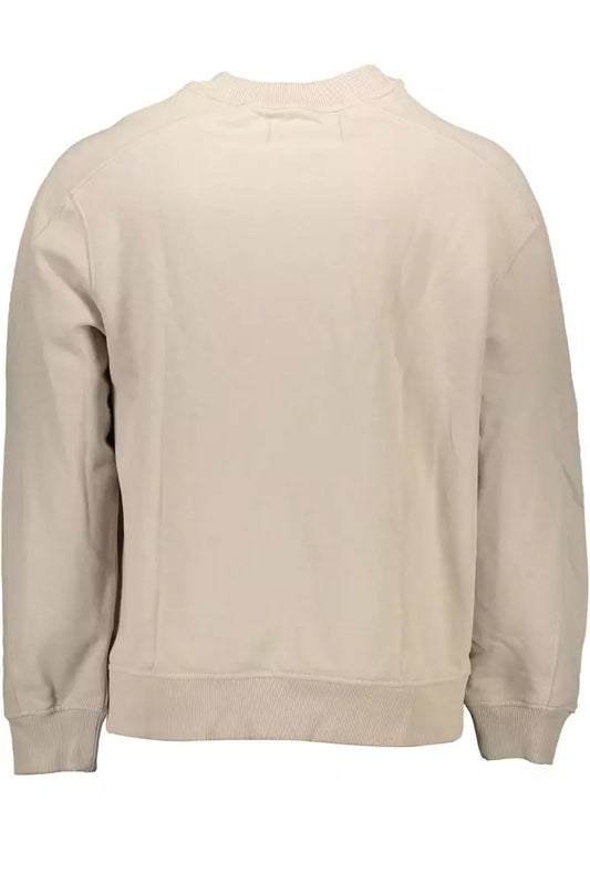 Beige Cotton Men Sweater