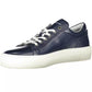 Blue Leather Men Sneaker