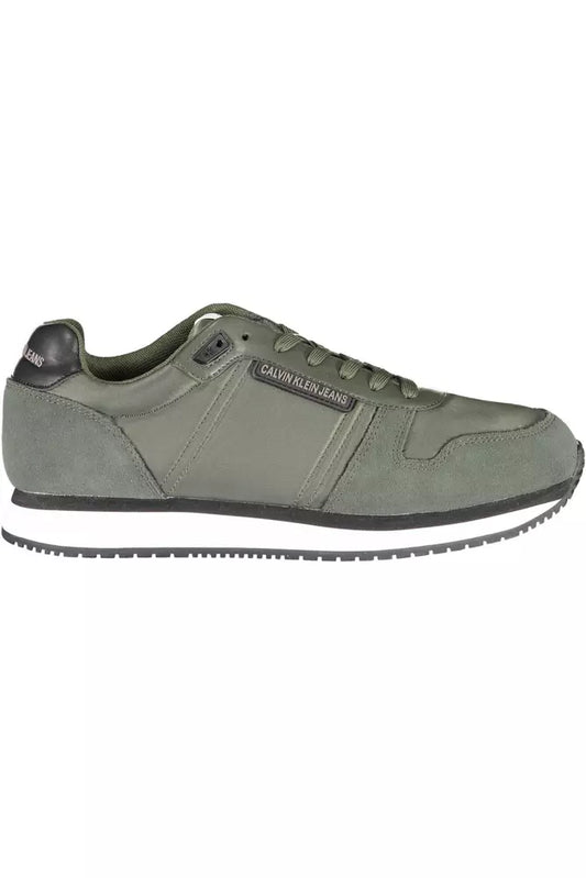 Green Polyester Men Sneaker