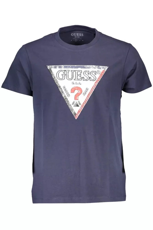 Blue Cotton Men T-Shirt